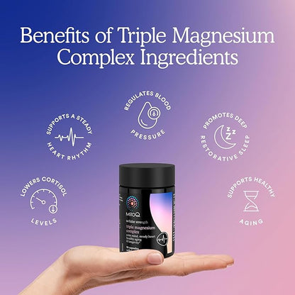 MitoQ Triple Magnesium Complex | Magnesium Glycinate, Taurinate, Oxide with GABA for Heart Health