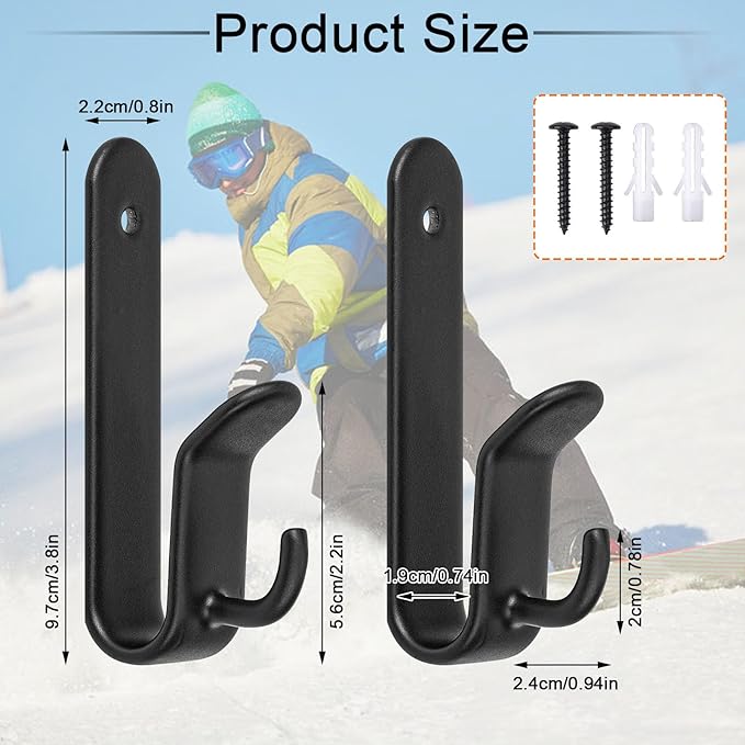Snowboard Wall Mount Clips, Horizontal Skateboard Wall Mount，Snowboard Display Stand for Room