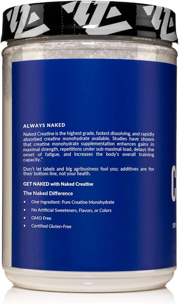 NAKED Pure Micronized Creatine Monohydrate – 200 Servings, 1,000g Bulk – Vegan, Non-GMO, Gluten &