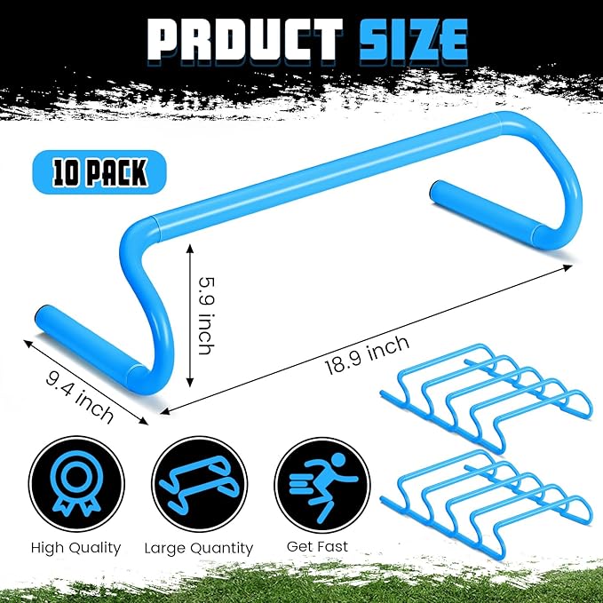 Wettarn 10 Pcs Speed Agility Training Hurdles Detachable Durable Hurdle Agility Plyometric and All