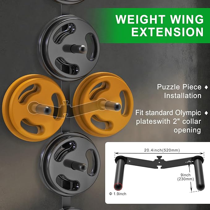 "Kipika Weight Plate Storage Rack - Wall Mounted Weight Plate Holder with Durable Steel
