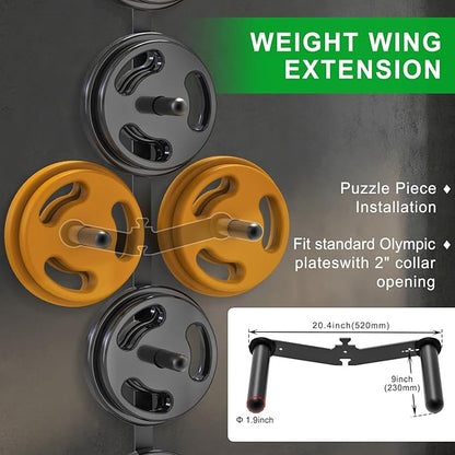 "Kipika Weight Plate Storage Rack - Wall Mounted Weight Plate Holder with Durable Steel