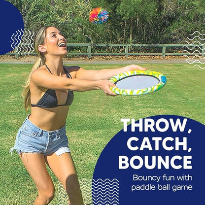 Sunlite Sports Bongo Discs, Ball Paddle Game, Ball Throwing Outdoor Games for Beach, Lawn