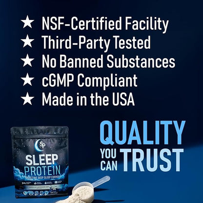 SleepProtein??The First High Protein Magnesium Sleep Aid Calm Drink, Melatonin-Free, Natural
