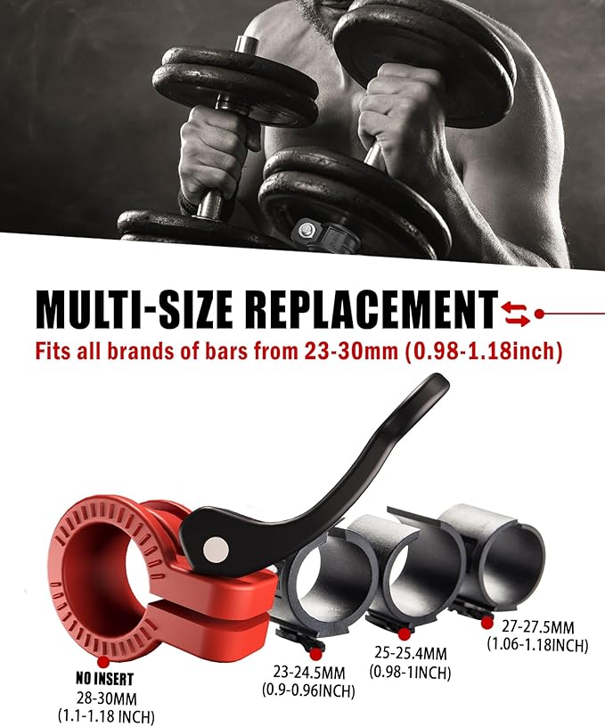 Mini Barbell Clips 1 inch I Multi-Size Adjustable Barbell Collar I 1 inch Barbell ClampsIQuick