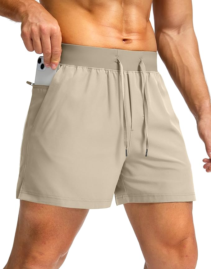 Men's Running Shorts with Zipper Pockets 9 Inch/ 7 Inch / 5 Inch Lightweight Quick Dry Gym Workout