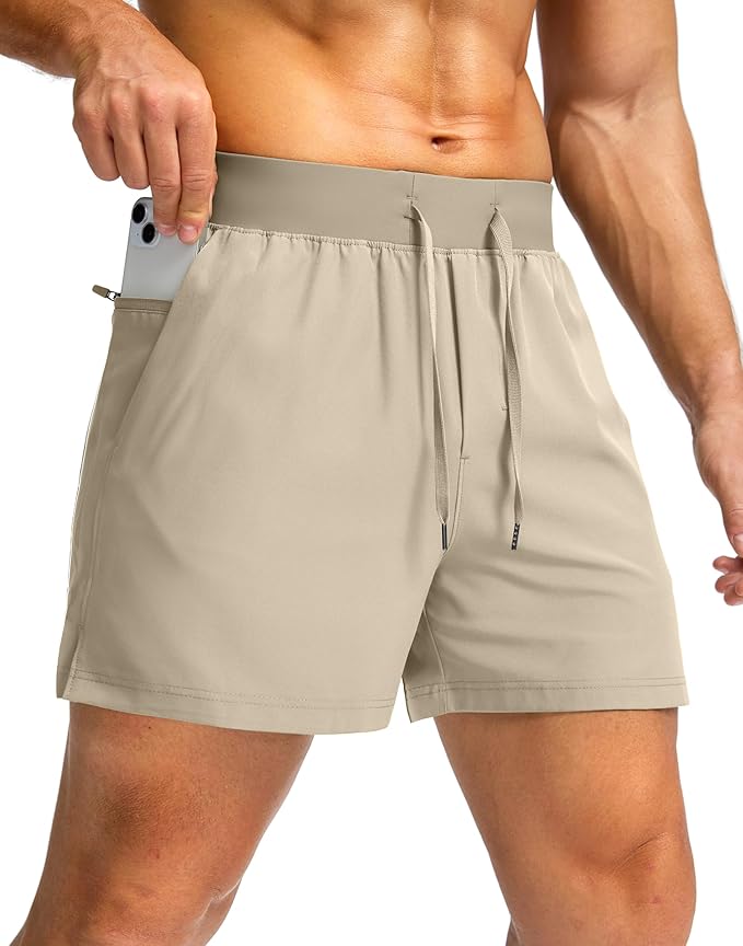 Men's Running Shorts with Zipper Pockets 9 Inch/ 7 Inch / 5 Inch Lightweight Quick Dry Gym Workout