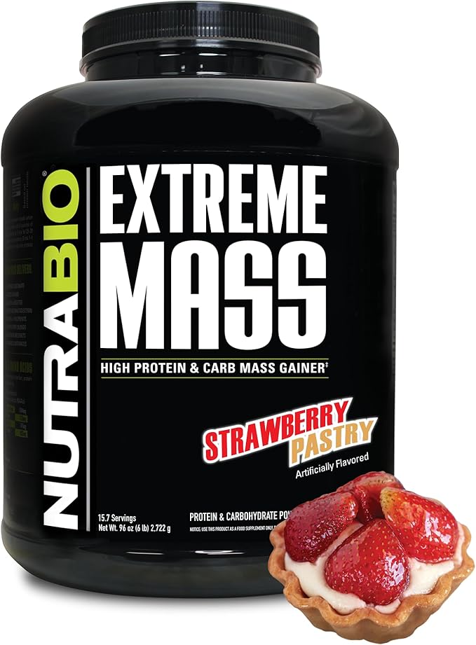 NutraBio Extreme Mass Gainer Protein Powder, 53G Protein, Clean Weight Gainer, Increase Muscle