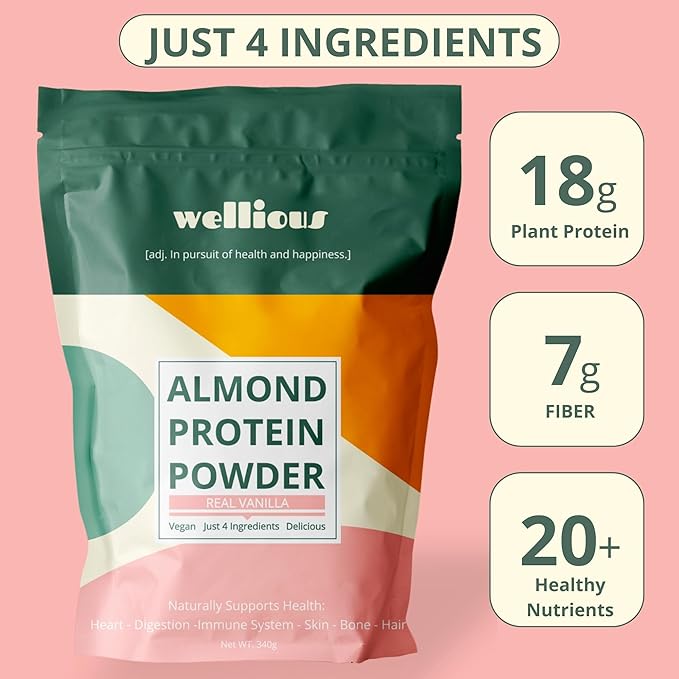 Clean Vegan Protein Powder Vanilla - Plant Based Protein, Dairy Free, for Gut Health, No Sodium
