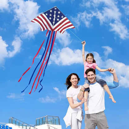 Delta Kite for Kids & Adults - Easy to Fly Large Single Line Beach Kite with 300ft String Handle