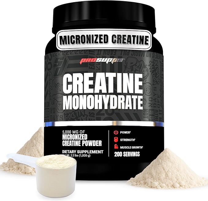 PROSUPPS Creatine Monohydrate Powder for Men & Women, Unflavored - 5000,mg of Micronized Creatine