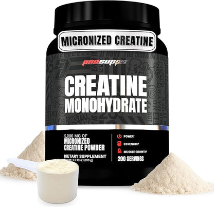 PROSUPPS Creatine Monohydrate Powder for Men & Women, Unflavored - 5000,mg of Micronized Creatine