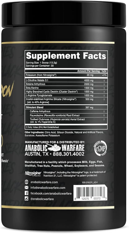 Anabolic Warfare Nuclear Armageddon Pre Workout Powder Pre-Workout for Men & Women with