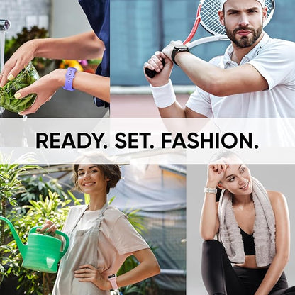 Compatible for Apple Watch Band 44mm 45mm and Case with Screen Protector, Soft Silicone Sport Strap