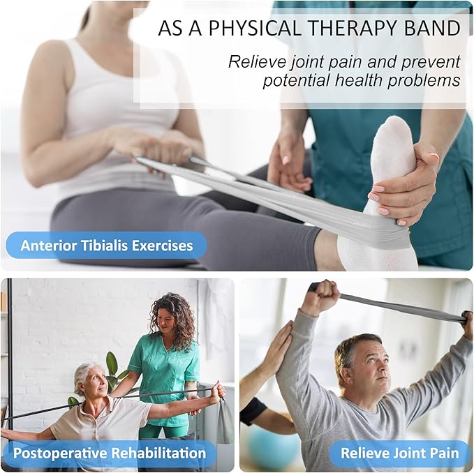 Resistance Bands for Working Out, Physical Therapy Bands, Latex Free Elastic and Exercise Bands Set