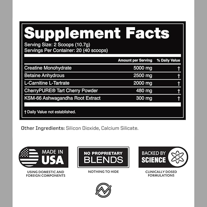 Outwork Nutrition Post Workout Recovery Powder - Creatine Monohydrate, KSM-66 Ashwagandha & Tart