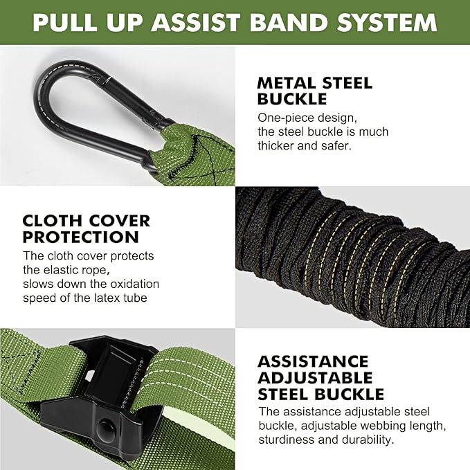 HPYGN Pull Up Assistance Bands, Heavy Duty Resistance Band for Pull Up Bar, Adjustable Weight/Size