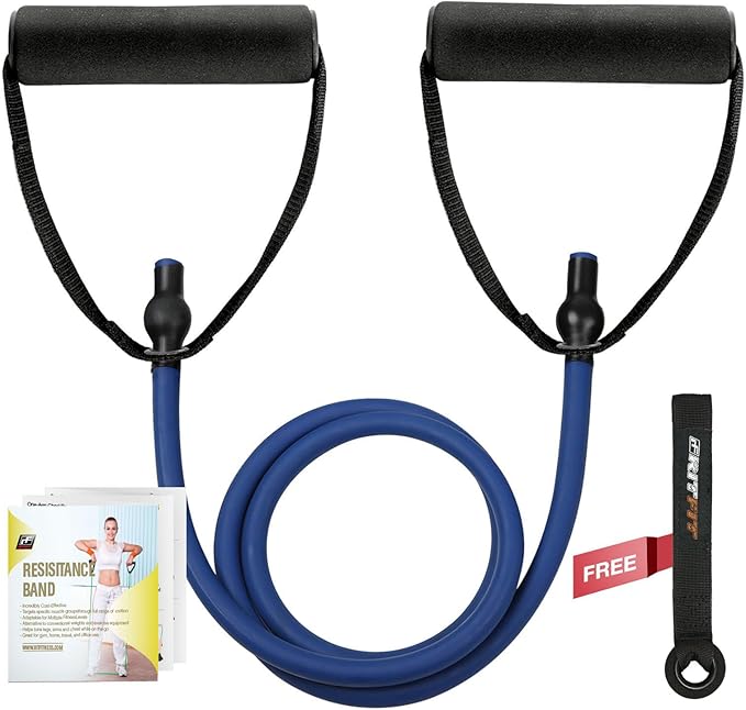 RitFit Single Resistance Exercise Band with Comfortable Handles - Ideal for Physical Therapy