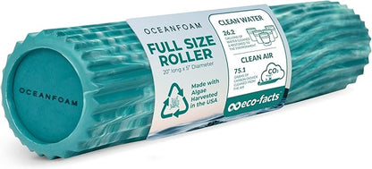Oceanfoam Tidal Roller - Jade & Seafoam Marbled - Muscle Massage Foam Roller for Back Pain &