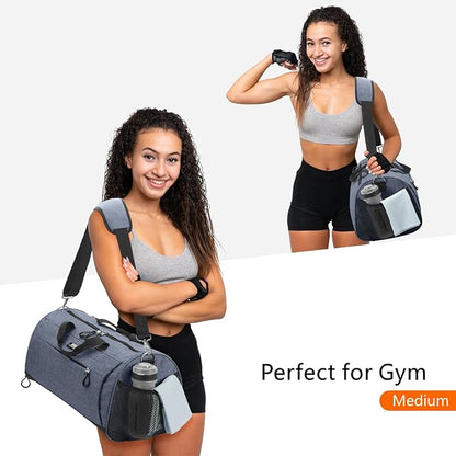 TOPDesign Gym Bag for Women & Men, Unisex Duffel Bag with Shoe Compartment & Wet Pocket for Travel