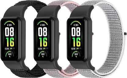 YCHDDER Solo Loop Nylon Bands Compatible with Amazfit Band 7 Straps,Soft Breathable Comfortable