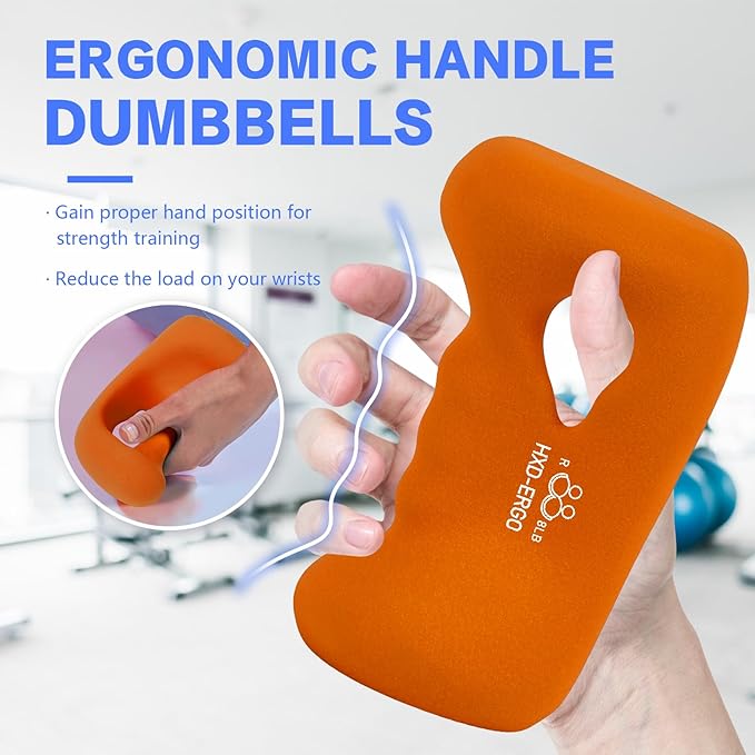 Ergonomic Dumbbells Weights Set-Hand Weights for Women at Home, Ear Dumbbells Weights for Pilates