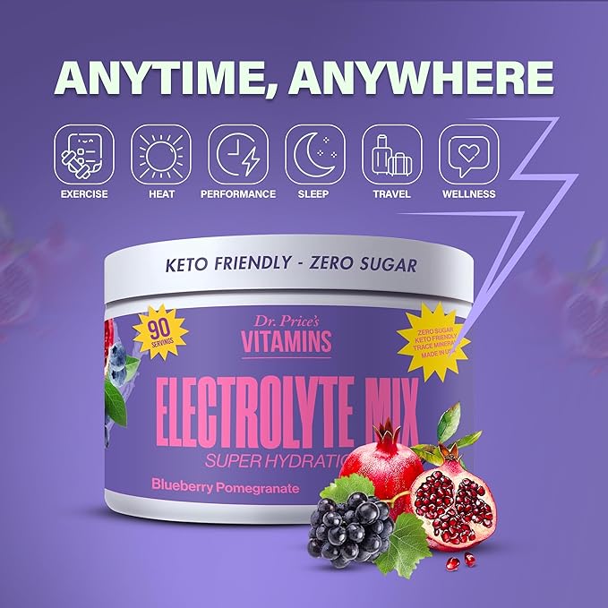 Dr. Price’s Electrolyte Mix | Sugar-Free Hydration Powder with 72+ Trace Minerals | No Sugar