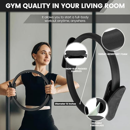 Home Pilates Essentials Kit for Women,Pilates Equipment Set with 9 Inch Yoga Ball,Figure 8
