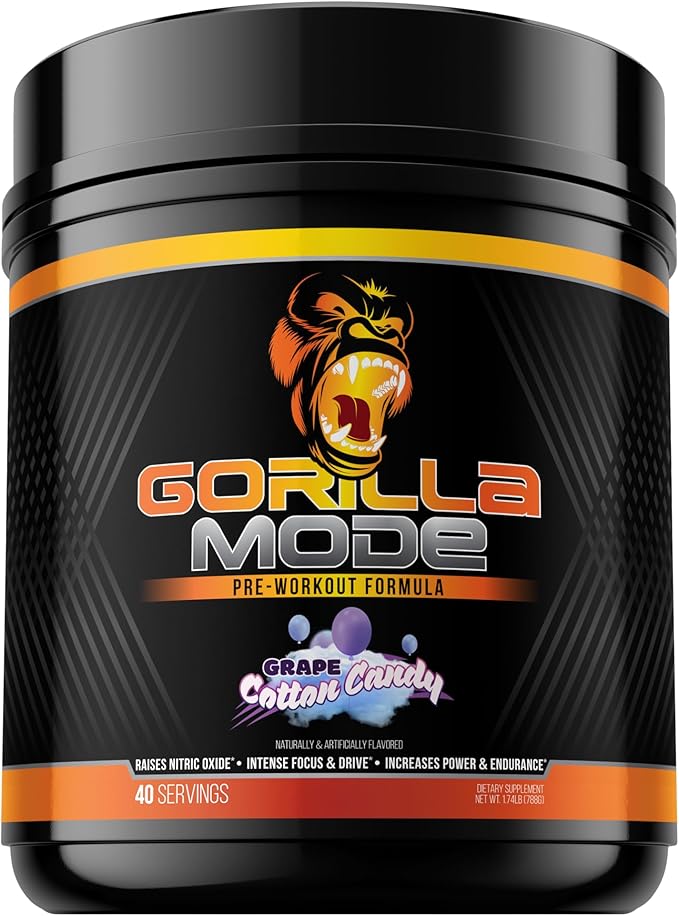 Gorilla Mind Pre Workout - Massive Pumps Laser Focus Energy Power - L-Citrulline, Creatine