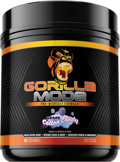 Gorilla Mind Pre Workout - Massive Pumps Laser Focus Energy Power - L-Citrulline, Creatine