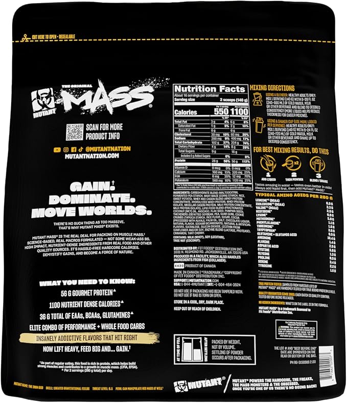 Mutant Mass | Weight Mass Gainer Protein Powder - high Calorie Protein Powder for Mass gain