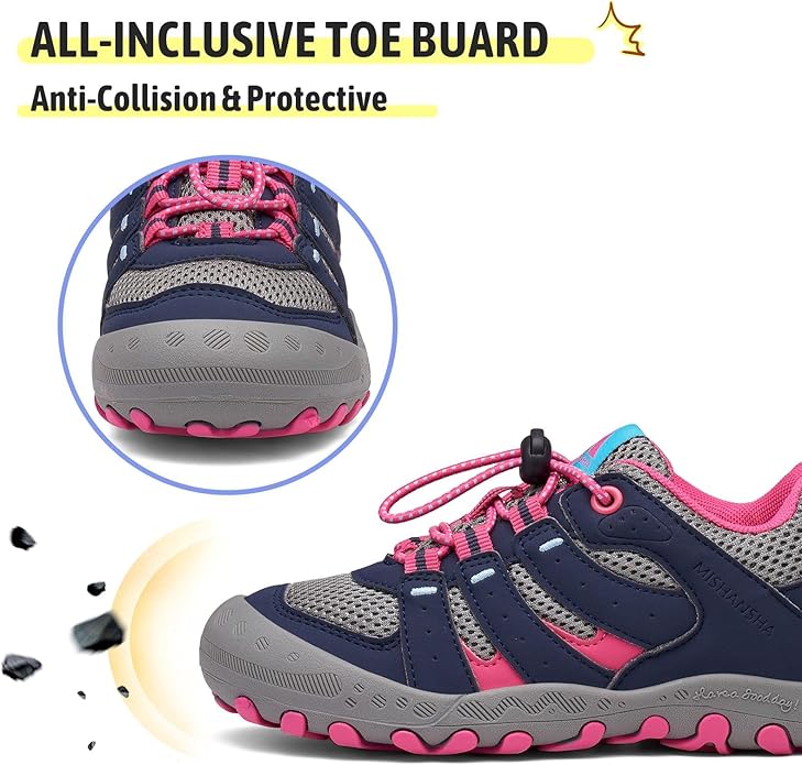 Mishansha Kids Hiking Boots Toddler Girls Boys Hiking Shoes Water-Resistant Anti-Collision Non-Slip
