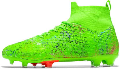 Men's Soccer Shoes High-Top Soccer Cleats Outdoor Breathable Athletic Professional Spikes Youth