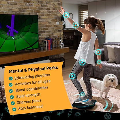 GoBalance Board - App-Enabled Balance Board. Smart Bluetooth Sensor, 12 FREE Interactive Games