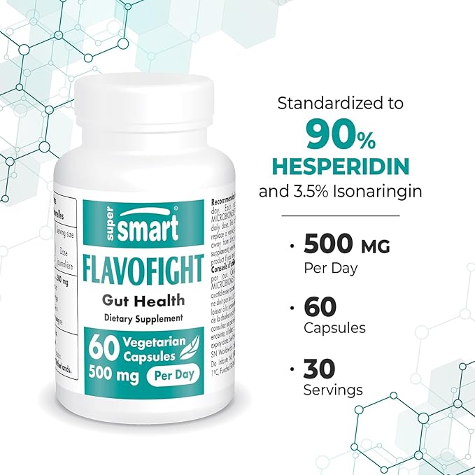 SuperSmart - FlavoFight 500mg per Day (Patented & High Strength) - Citrus Sinensis Extract