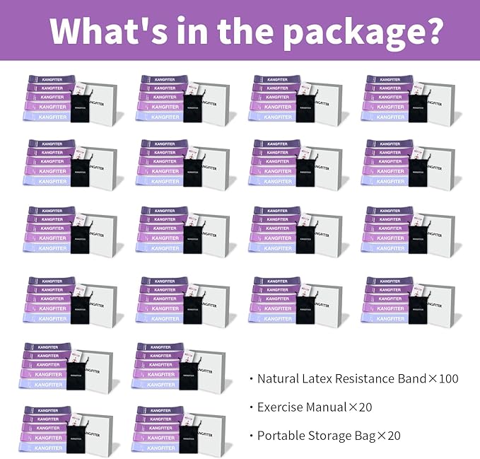 100 PCS Bulk Resistance Bands, Loop Exercise Bands Set for Gym Members Sports Class Students Gift