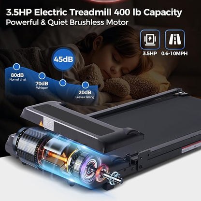 Walking Pad Treadmill with Handle Bar, Compact Portable Treadmills for Home Small, Electric Walking