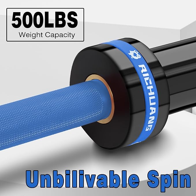 7ft Olympic Barbell, Weightlifting Barbell 28mm 45lb - 500/700/1000lbs Capacity with Smooth