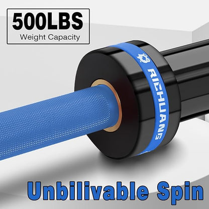 7ft Olympic Barbell, Weightlifting Barbell 28mm 45lb - 500/700/1000lbs Capacity with Smooth