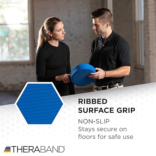 THERABAND Stability Trainer Pad, Intermediate Level, Soft, Blue Foam Balance Pad for Physical