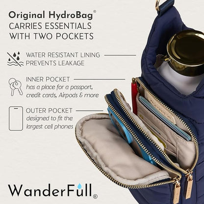 WanderFull® Original HydroBag® Collection, Water Bottle Holder w/Strap & Phone Pocket, Hands-Free