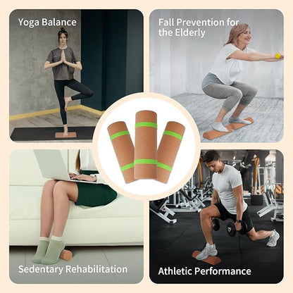 Cork Balance Board Ankle Stability Trainer, Textured Natural Cork Foot Strengthener for Mobility