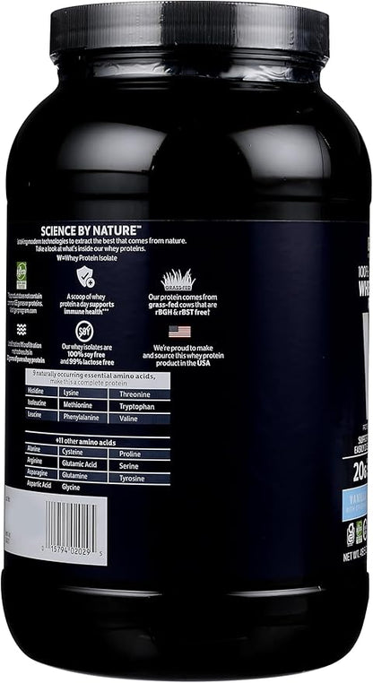 Biochem 100% Whey Isolate Protein Powder, Vanilla Flavor, 20g Grass-Fed Protein, Keto Friendly