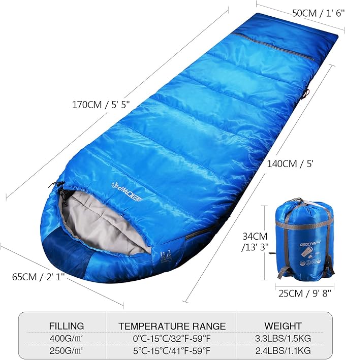 REDCAMP Kids Mummy Sleeping Bag for Camping, 3 Season Cold Weather Sleeping Bag Fit Boys,Girls &