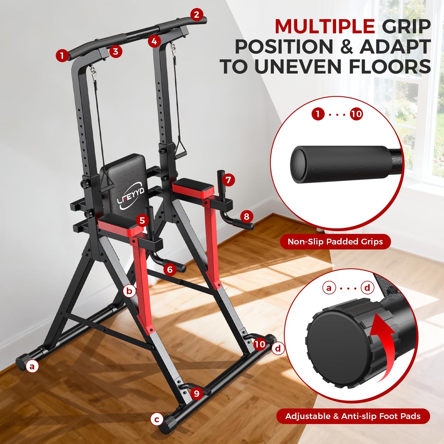 Power Tower Pull Up Bar Free Standing,Home Gym Strength Training Equipment