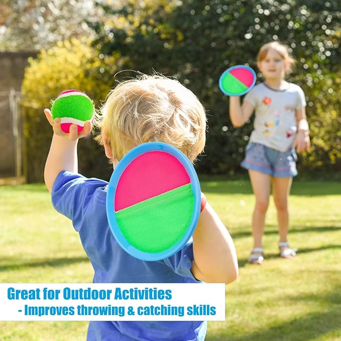 Ayeboovi Toss and Catch Paddle Ball Game Outdoor Beach Pool Sand Toys Outside Lawn Yard Games for 3