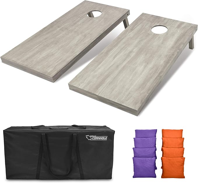 GoSports 4 ft x 2 ft Regulation Size Wooden Cornhole Boards Set - Includes Carrying Case and Bean
