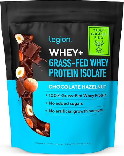 LEGION Whey+ Protein Whey Isolate from Grass Fed Cows - Whey Protein Isolate Powder Low Calorie