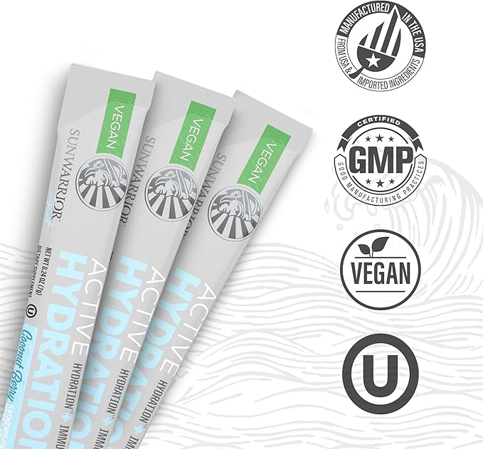 Electrolyte Powder Hydration Packets Powder B12 Elderberry | Coconut Berry Flavored 18 Stick Packs