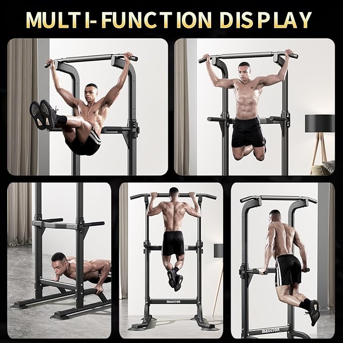 Power Tower Pull Up Bar and Dip Station, Multi-Function Home Gym, Strength Training Fitness
